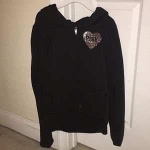 Silver sequin black PINK VS hoodie